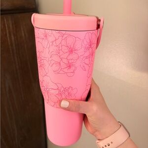 Brumate RESA Pink Floral Tumbler with Straw